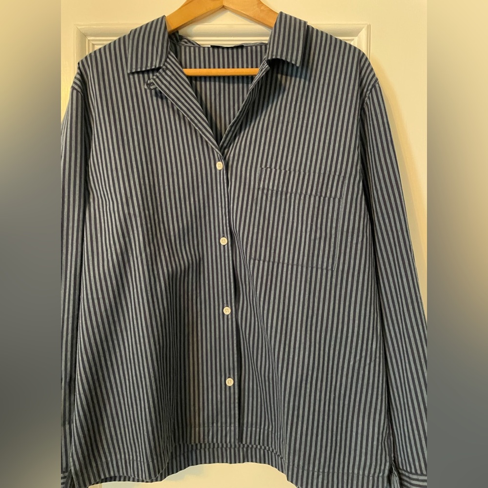 Zara blue striped pajama top. $18